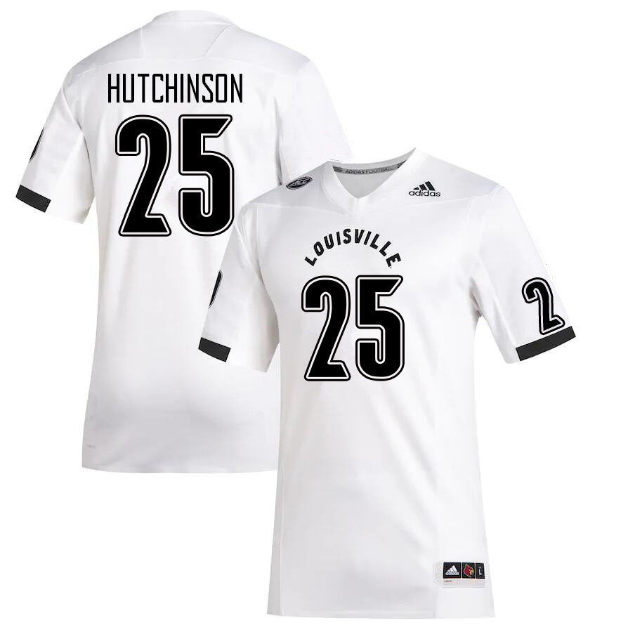Men #25 D'Angelo Hutchinson Louisville Cardinals College Football Jerseys Sale-White - Click Image to Close